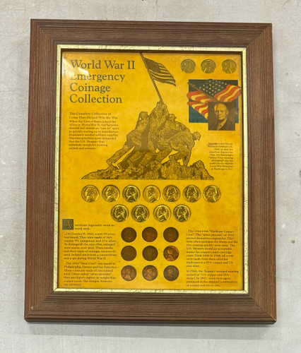 World War II Emergency Coinage Collection Framed