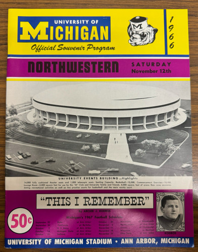 November 12 1966 Michigan vs Northwestern Program