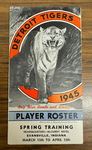 1945 Detroit Tigers Spring Training Player Roster