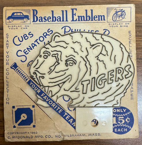 1952 Detroit Tigers Baseball Team Emblem in Package