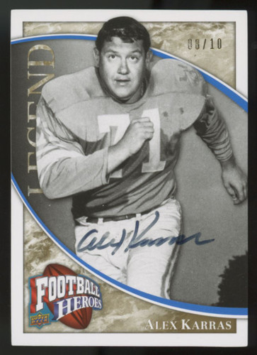 2009 Football Heroes Alex Karras Legendary Auto /10 #280