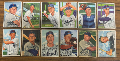 1952 Bowman Detroit Tigers Team Set (17) Kell Low Grade