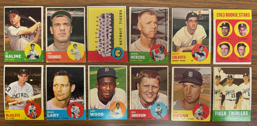 1963 Topps Detroit Tigers Team Set (33) Kaline Freehan VG-EX