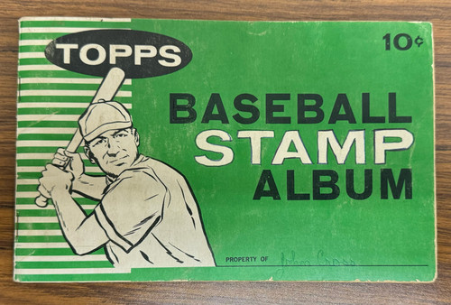 1961 Topps Baseball Stamp Album w/ 80 Stamps Mays Berra Santo