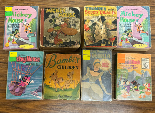 Disney Big Little Book Vintage Lot of 8 Mickey Mouse Cinderella Donald Duck