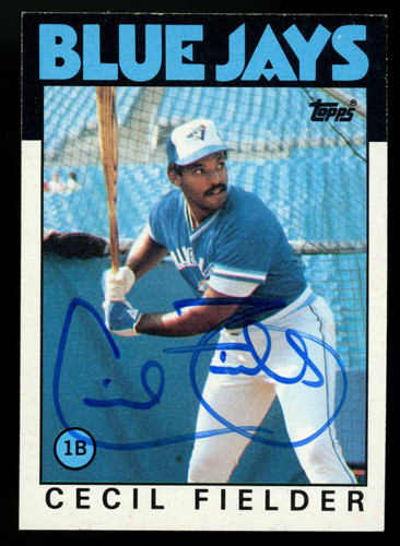 1986 Topps Cecil Fielder RC #386 Signed Auto JSA