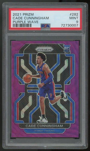 2021-22 Prizm Cade Cunningham RC Purple Wave #282 PSA 9