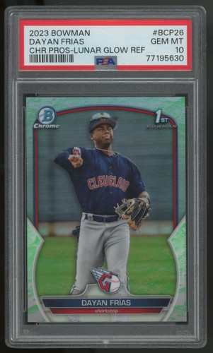 2023 Bowman Chrome Dayan Frias 1st Lunar Glow #BCP-26 PSA 10