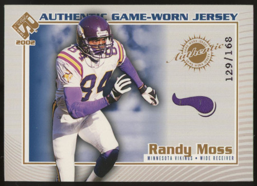 2002 Private Stock Preserve Randy Moss Game-Worn Jersey /168 #73