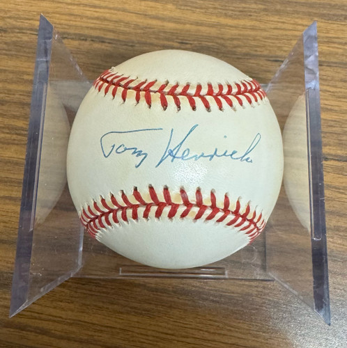 Tom Henrich Signed Autographed Rawlings OAL Baseball JSA
