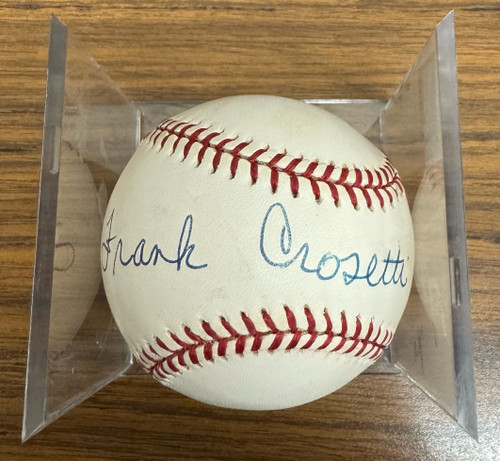 Frank Crosetti Signed Autographed Rawlings OAL Baseball JSA