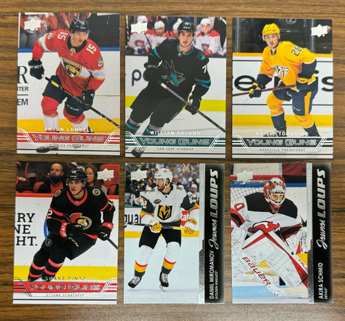 2021-22 Upper Deck Extended Young Guns Retro & French Lot of 6 Eklund Lundell