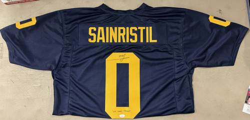 Mike Sainristil Signed Autographed Custom Michigan Jersey Inscribed JSA