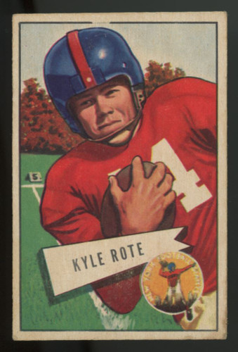 1952 Bowman Small Kyle Rote RC #28 VG