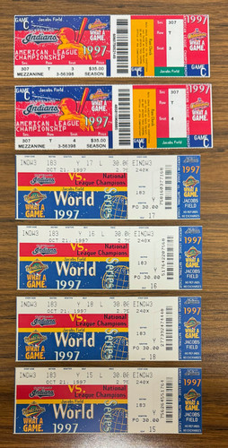 1997 Cleveland Indians World Series Tickets Lot of 6 + 2 ALCS Tickets
