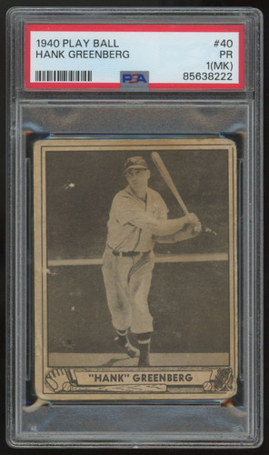 1940 Play Ball Hank Greenberg #40 PSA 1 (MK)