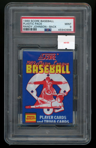 1989 Score Baseball Pack Randy Johnson on Back PSA 9