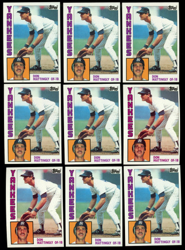1984 Topps Don Mattingly RC #8 Lot of 9 NM or Better "C"