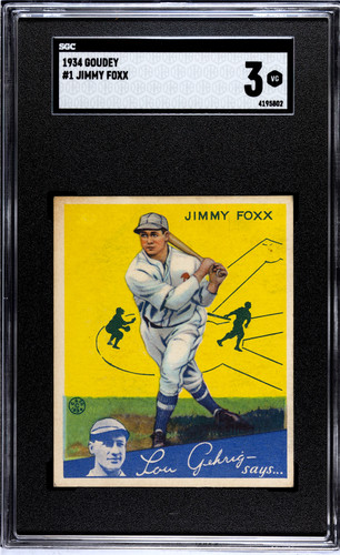 1934 Goudey Jimmy Jimmie Foxx #1 SGC 3