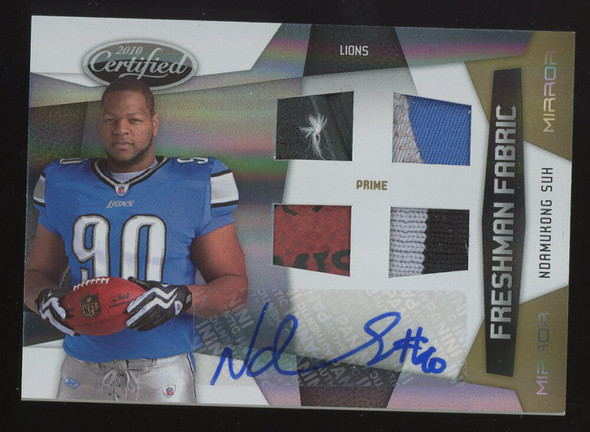 2010 Certified Mirror Gold Freshman FF Quad Patch Ndamukong Suh #16/25 SHOE BALL 2010 Certified Mirror Gold Freshman FF Quad Patch Ndamukong Suh #16/25 SHOE BALL