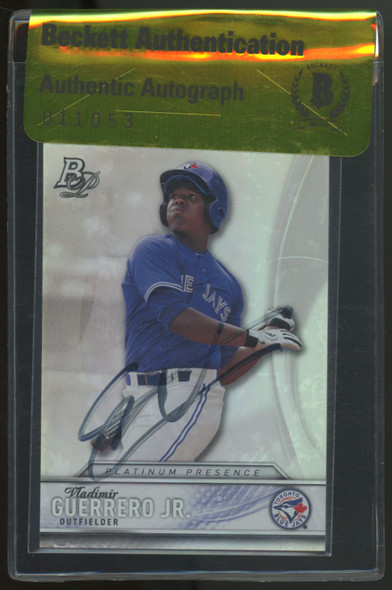 2016 Bowman Platinum Vladimir Guerrero Jr. Presence #PP-3 Signed Autographed BAS