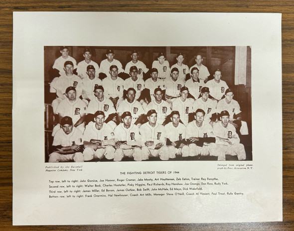 1944 + 1945 Detroit Tigers M114 Baseball Magazine Team Photos