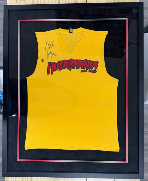 Hulk Hogan Signed Autographed Yellow Hulkamania Bandana Framed PSA