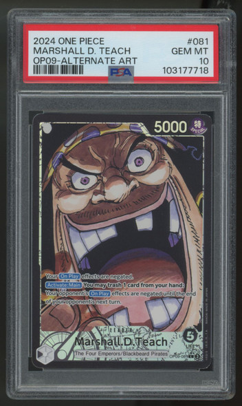 2024 ワンピース カードゲーム バギー OP09-WANTED ALT 2024 One Piece Buggy OP09 Wanted Alt Art #051 PSA 10