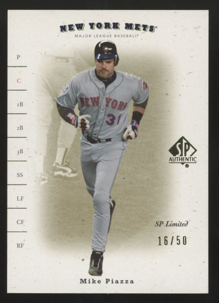 2001 Upper Deck SP Authentic Mike Piazza SP Limited /50 #72