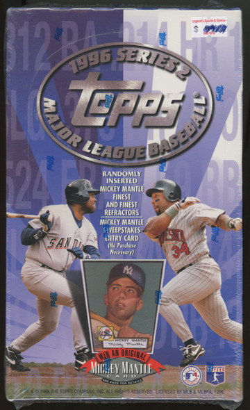 1996 Topps Baseball Series 2 36 Pack Box Factory Sealed