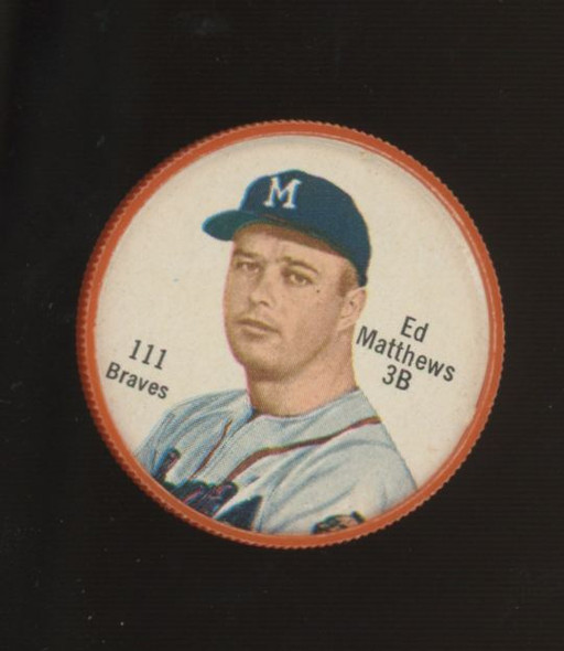 1962 Salada Ed Matthews Orange Coin #111 EX+