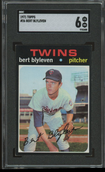 1971 Topps Bert Blyleven RC #26 SGC 6