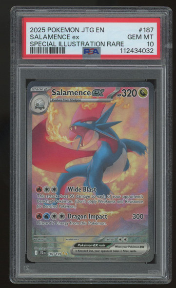 2025 Pokemon Salamence ex Journey Together Special Illustration Rare #187 PSA 10