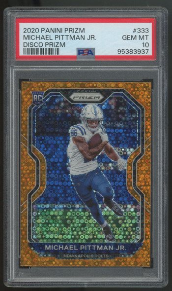 2020 Panini Prizm Michael Pittman Jr. RC Orange Disco #333 PSA 10