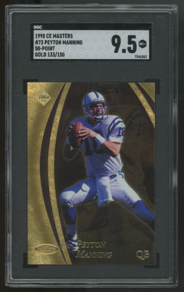 1998 Collector's Edge Masters Peyton Manning RC 50-Point Gold /150 #73 SGC 9.5
