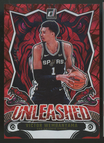 2024-25 Panini Donruss Victor Wembanyama Diamond Red Unleashed /75 #15