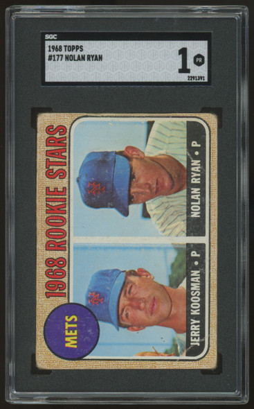 1968 Topps Nolan Ryan/Jerry Koosman Rookie Stars #177 SGC 1