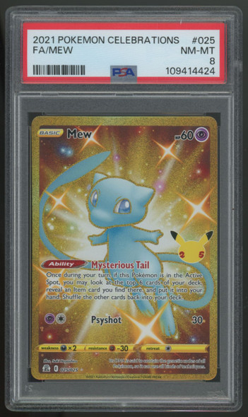 2021 Pokemon Mew Celebrations Full Art #025 PSA 8