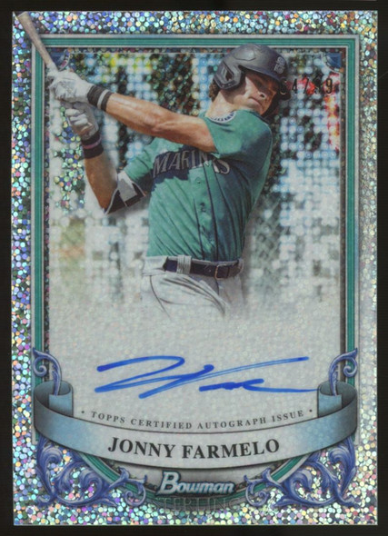 2024 Bowman Sterling Jonny Farmelo Silver Speckle Auto /99 #PA-JF