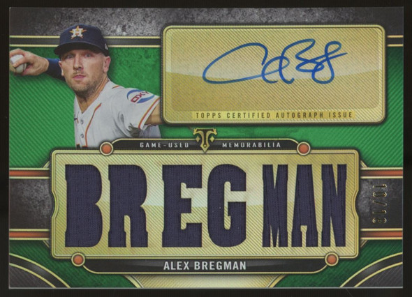 2024 Topps Triple Threads Alex Bregman Triple Patch Auto Green /18 #TTAR-ABR1