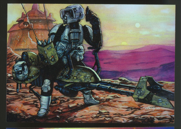 1996 Topps Finest Star Wars Biker Scouts Gold Refractor #33