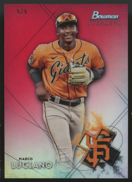2021 Bowman Sterling Marco Luciano Red Refractor /5 #BSP-26