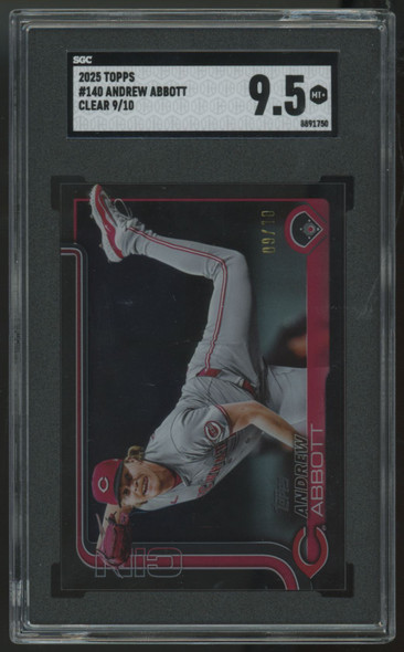 2025 Topps Andrew Abbott Clear /10 #140 SGC 9.5