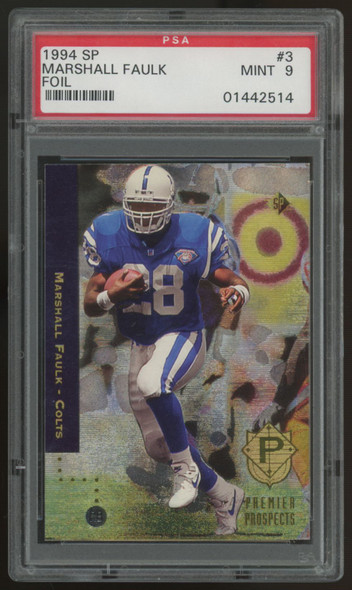 1994 Upper Deck SP Football Marshall Faulk RC #3 PSA 9