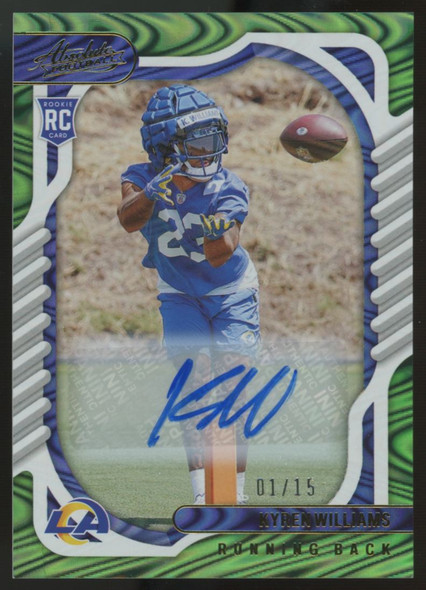 2022 Panini Absolute Kyren Williams RC Green Wave Auto /15 #182
