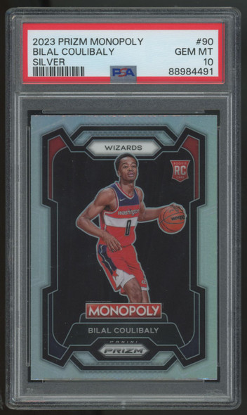 2023-24 Panini Prizm Monopoly Bilal Coulibaly RC Silver #90 PSA 10