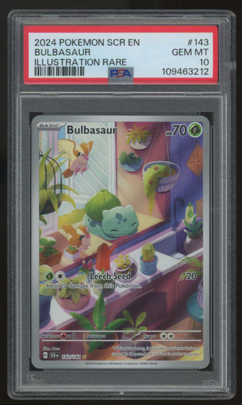 2024 Pokemon Bulbasaur Stellar Crown Illustration Rare #143 PSA 10 (B)