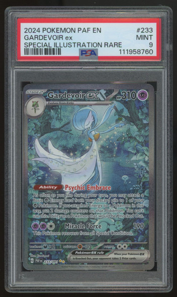 2024 Pokemon Gardevoir ex Paldean Fates SIR #233 PSA 9