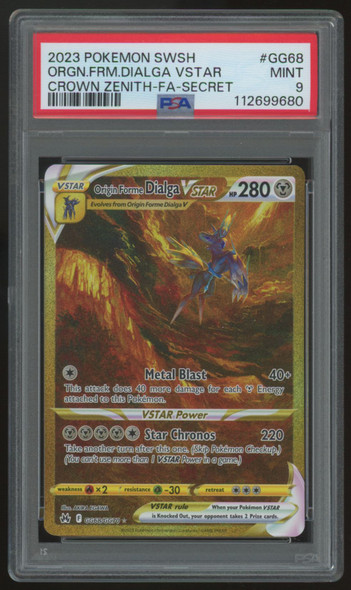 2023 Pokemon Origin Forme Dialga VSTAR Crown Zenith Secret #GG68 PSA 9