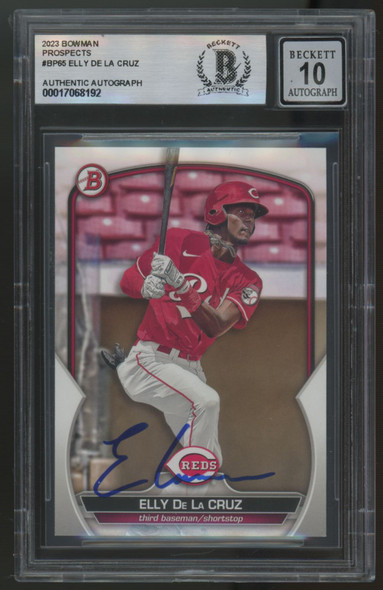 2023 Bowman Baseball Elly De La Cruz Prospect #BP-65 Signed Auto BAS
